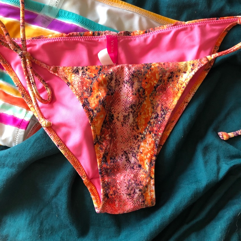 Pink/ orange/ gold rattlesnake bathing suit